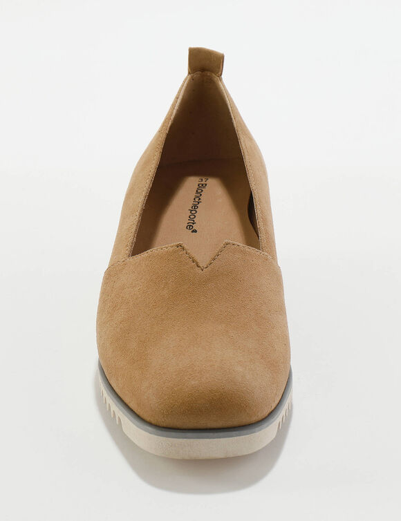 Leren ballerina's met sleehak - marine (taupe) Leren ballerina's met sleehak - marine (taupe)